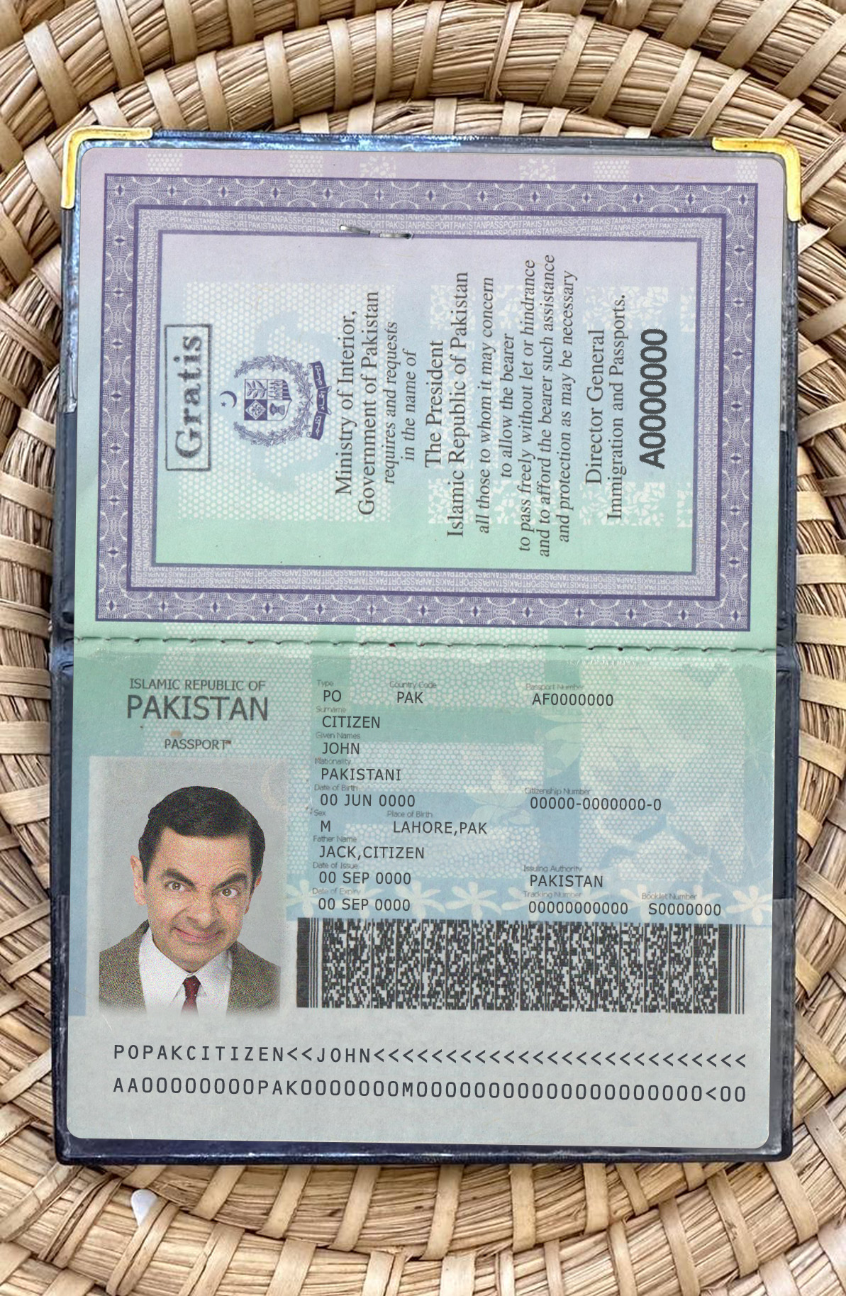 Pakistan new passport 2020 present photolook PSD template